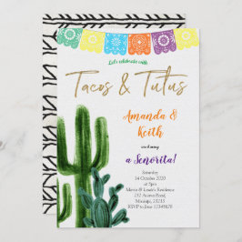 Tacos och Tutus Cactus Baby Shower-inbjudan Inbjudningar
