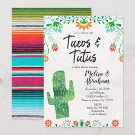 Tacos och Tutus Fiesta Baby Shower Inbjudan-kort Inbjudningar