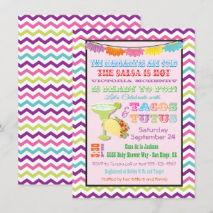 Tacos och Tutus Mexican Fiesta babydusch Inbjudan
