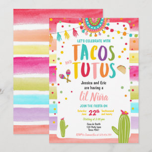 Tacos och Tutus Mexican Fiesta Par Baby Shower Inbjudningar
