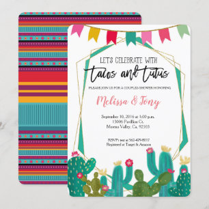 Tacos och Tutus Par Shower-inbjudan Inbjudningar