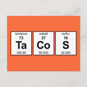TaCoS Periodic Bord Vykort