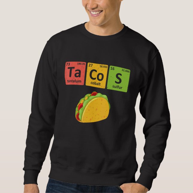 Tacos Periodic Table Chemistry Elements  Taco Lång Ärmad Tröja (Framsida)