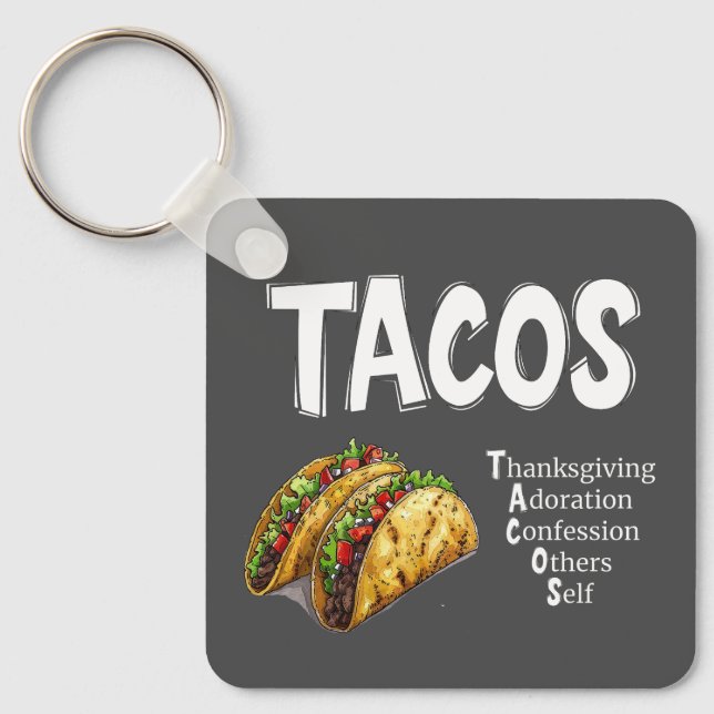 TACOS Prayer Keychain Nyckelring (Framsida)