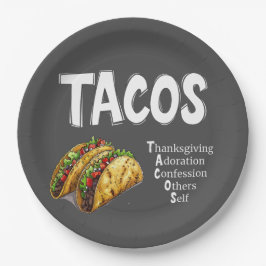 TACOS Prayer Papper Plate