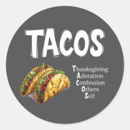 TACOS Prayer Sticker Runt Klistermärke