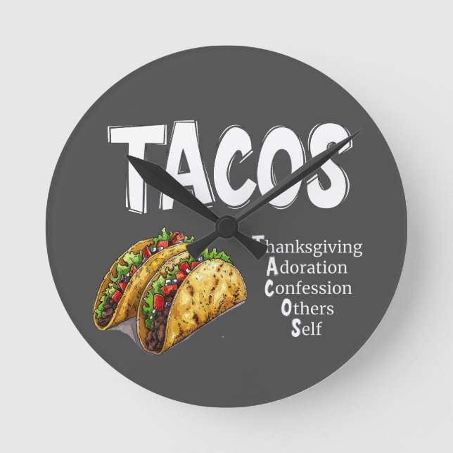 TACOS Prayer Wall Clock Rund Klocka (Framsida)