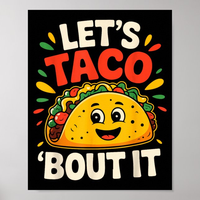 Tacos roliga låt oss taco prata om cinco de mayo m poster (Framsidan)