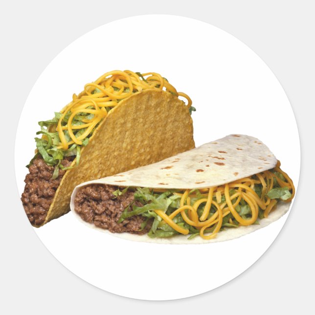 Tacos Runt Klistermärke (Framsida)