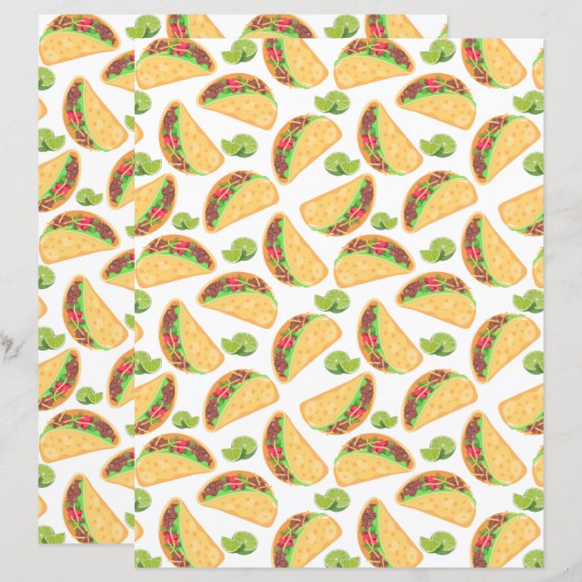 Tacos Scrapbookpapper (Fram/baksida)