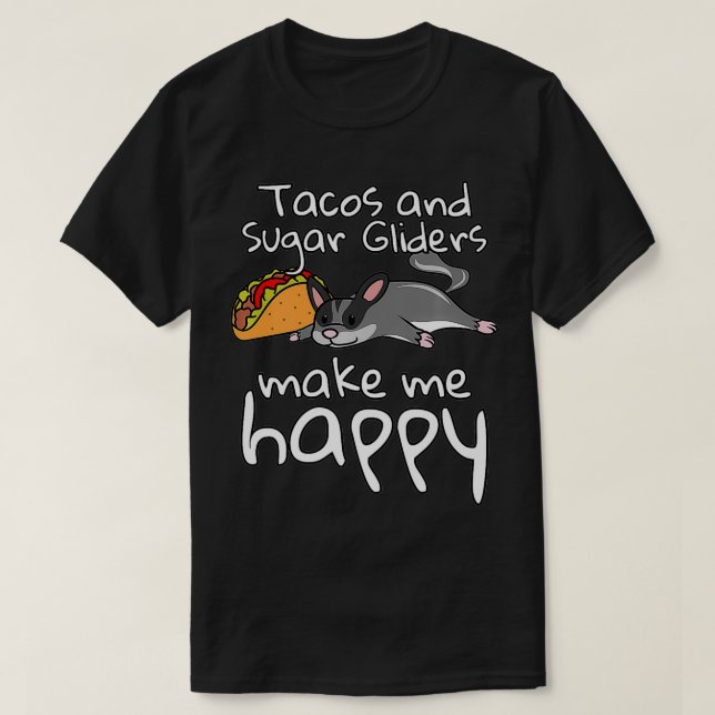Tacos Sugar Glider Pet Premium T Shirt (Design framsida)