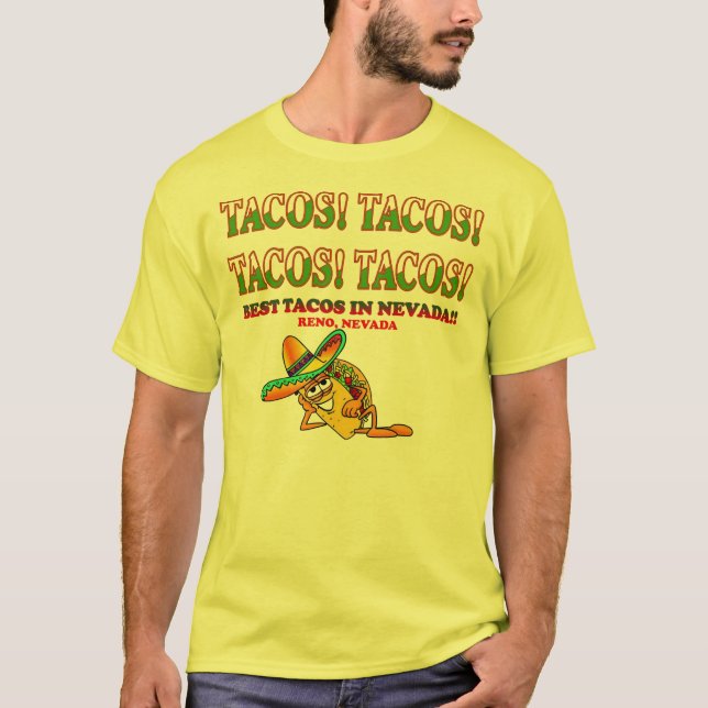 TACOS! TACOS! TACOS! TACOS! T-SHIRT (Framsida)