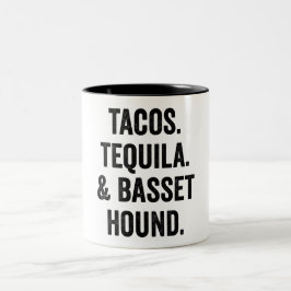 Tacos Tequila And Basset Hound Funny Två-Tonad Mugg