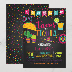 Tacos & Tequila Birthday bjudande - Blk Inbjudningar