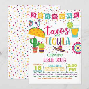 Tacos & Tequila Birthday bjudande - Wh Inbjudningar
