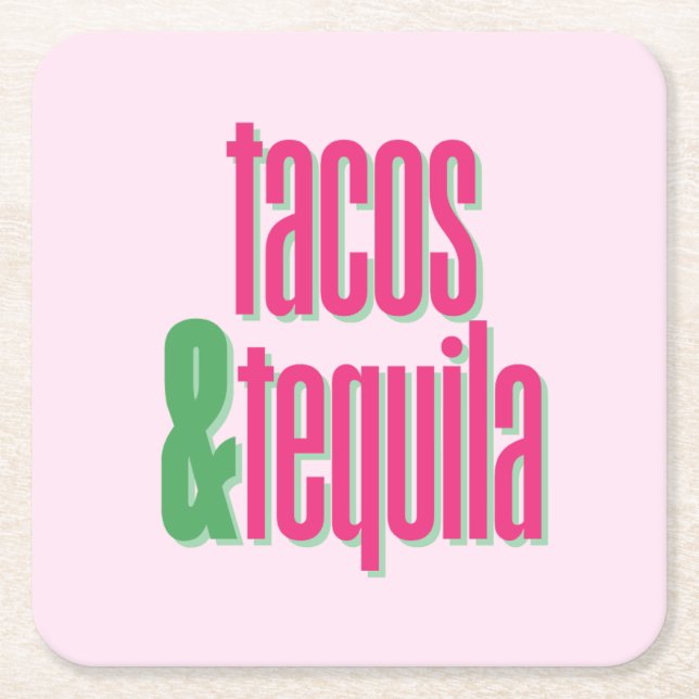 Tacos & Tequila-fest Underlägg Papper Kvadrat (Framsidan)