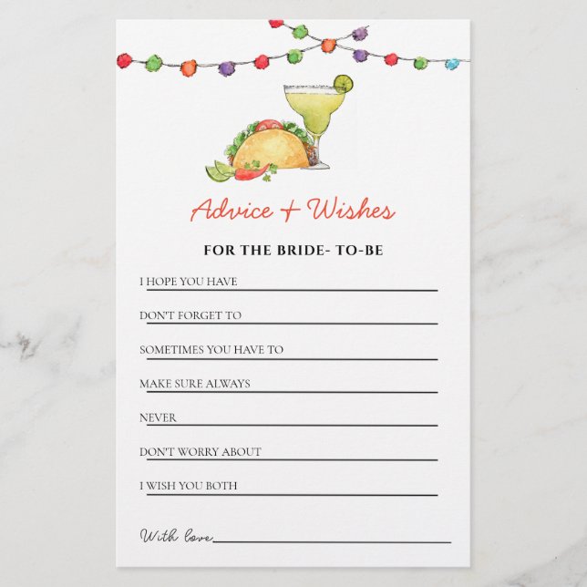 Tacos & Tequila Fiesta duschråd & Önskemål (Framsida)