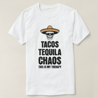 Tacos Tequila Kaos Terapi T-shirt för roliga älska