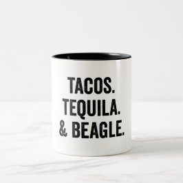 Tacos Tequila och Beagle Funny Två-Tonad Mugg