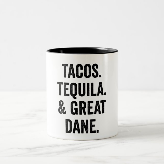 Tacos Tequila och Great dane Två-Tonad Mugg (Center)