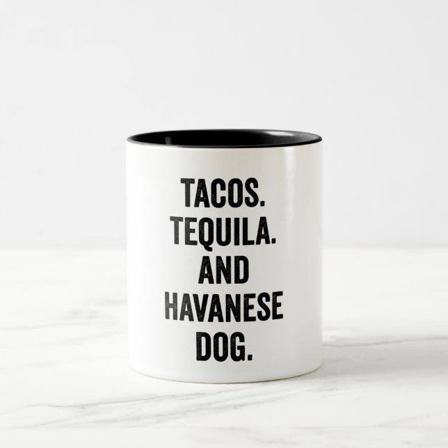 Tacos Tequila och Havanese Hund Två-Tonad Mugg (Center)