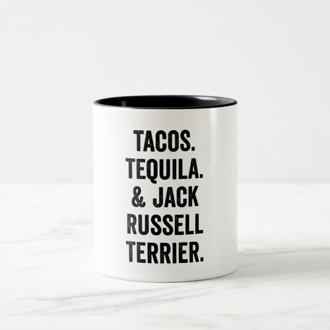Tacos Tequila Och Jack Russell Terrier  Två-Tonad Mugg (Center)