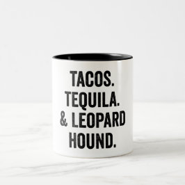 Tacos Tequila och Leopard Hound Två-Tonad Mugg