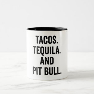 Tacos Tequila och Pit Bull Två-Tonad Mugg