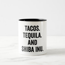 Tacos Tequila och Shiba Inu Två-Tonad Mugg