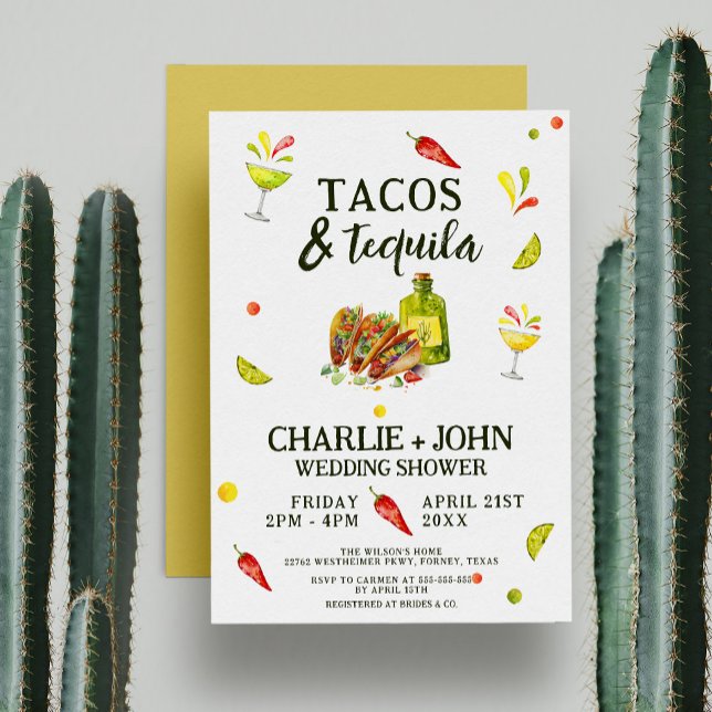 Tacos & Tequila Roligt Sommar Tropical Par Shower Inbjudningar (Skapare uppladdad)