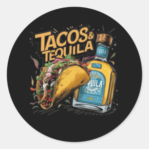 Tacos & Tequila Runt Klistermärke