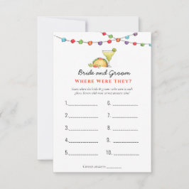 Tacos & Tequila "Var var de" Duschspel Inbjudningar