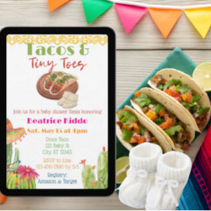 Tacos & Tiny Toes Baby Shower Inbjudningar