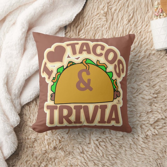 Tacos Trivia Roligt Gamer Mat Toon Logotyp Kudde (Filt)