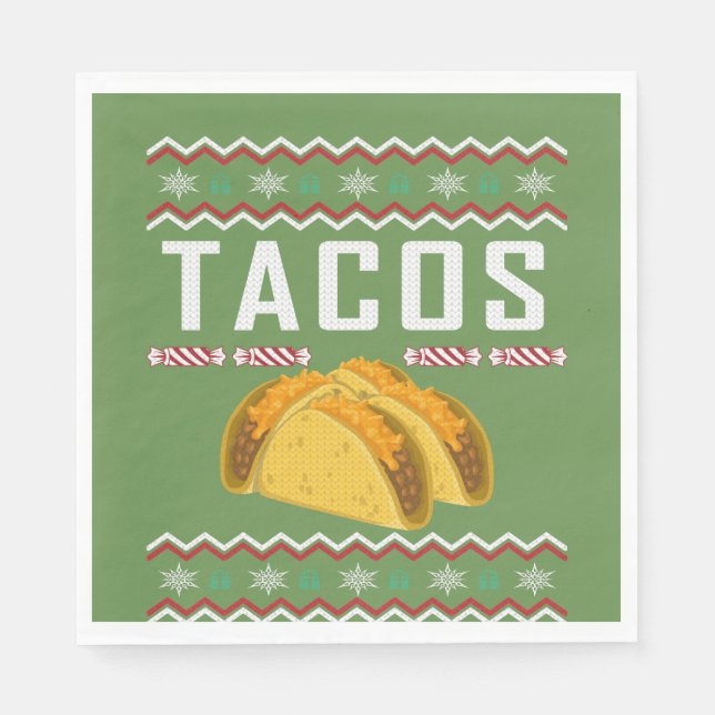 Tacos Ugly jul Sweater Pappersservett (Framsidan)