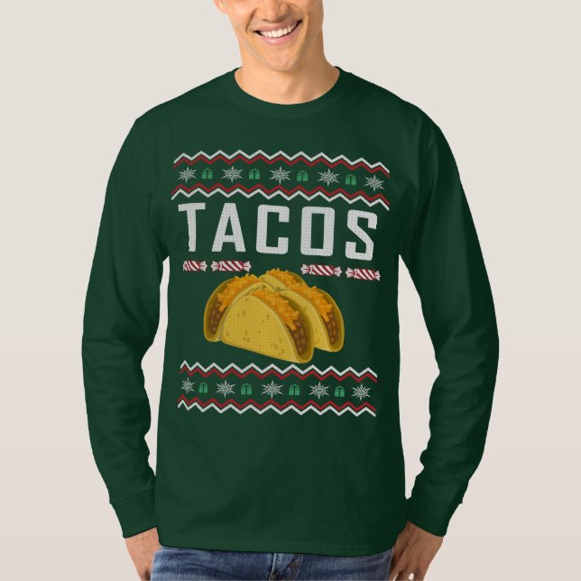 Tacos Ugly jul Sweater Tee (Framsida)