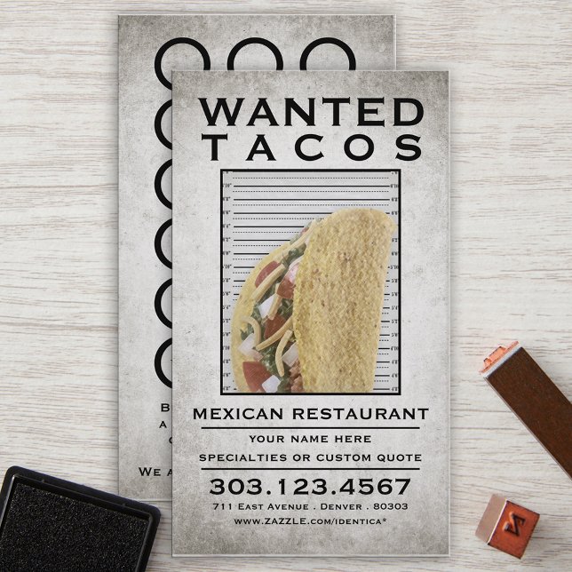 tacos ville poster frimärke-kort lojalitetskort (Skapare uppladdad)