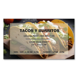🌮 Tacos Y Burritos Magnetiska Visitkort