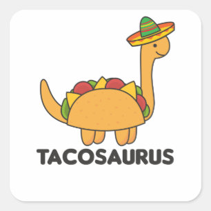 Tacosaurus Cinco De Mayo Dinosaur Funny Dino Fyrkantigt Klistermärke