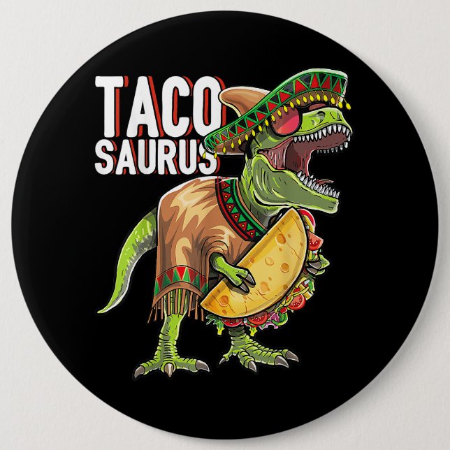 Tacosaurus Cinco De Mayo Dinosaur Taco Party Gift Knapp (Framsida)