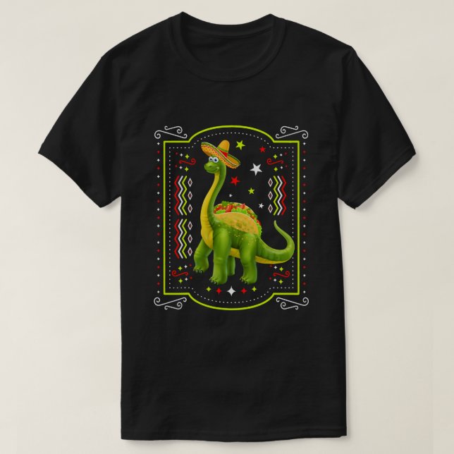 Tacosaurus Cinco De Mayo Shirt Funny Taco Dinosaur T (Design framsida)