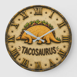 Tacosaurus Funny Taco Dinosaur Stor Klocka
