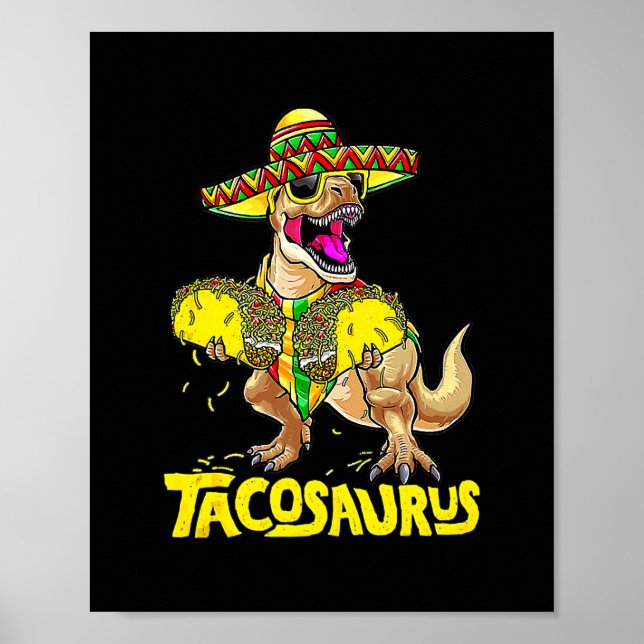 Tacosaurus Rex Dinosaur Taco Kids Party Funny Poster (Framsidan)