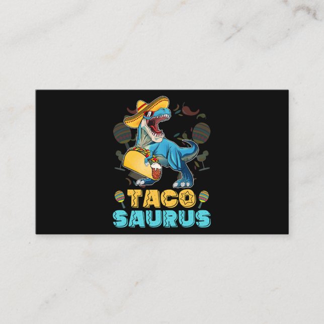 Tacosaurus Shirt Kid Taco Cinco de Mayo Kid Dinosa Visitkort (Framsida)