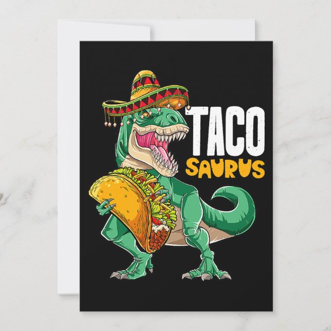 Tacosaurus Shirt Taco Cinco De Mayo Dinosaur t Rex Inbjudningar (Framsida)