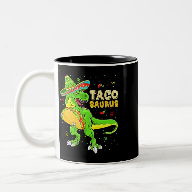 Tacosaurus Shirt Taco Cinco De Mayo Kids Boys Dino Två-Tonad Mugg (Vänster)
