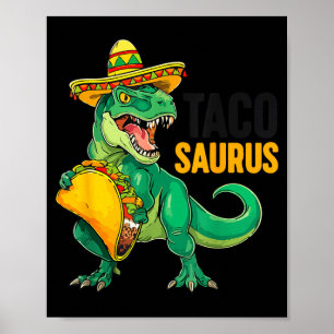 Tacosaurus taco dino rolig cinco mayo småpojke poster