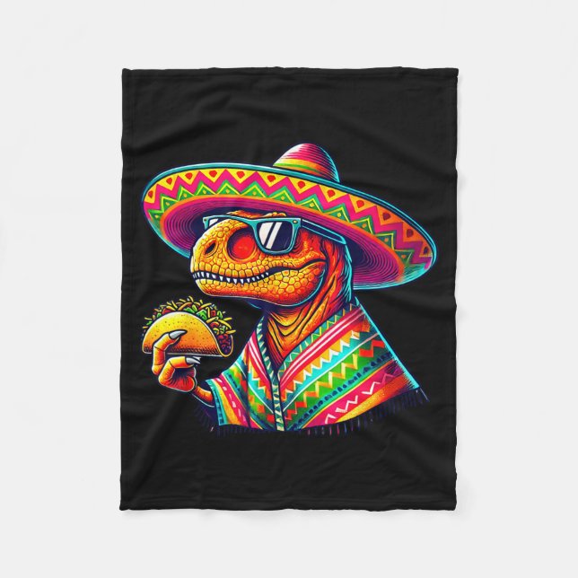 Tacosaurus taco dinosaur cinco de mayo mexikanskTa Fleecefilt (Framsidan)