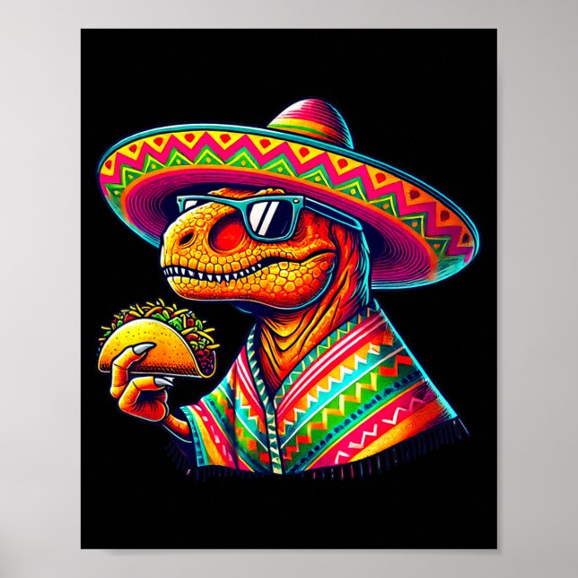 Tacosaurus taco dinosaur cinco de mayo mexikanskTa Poster (Framsidan)