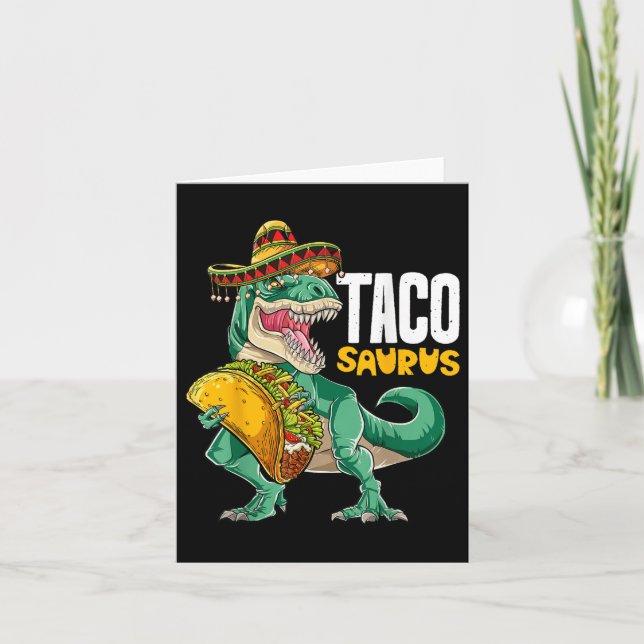Tacosaurus Taco Dinosaur T Rex Funny Cinco De Mayo Kort (Framsida)
